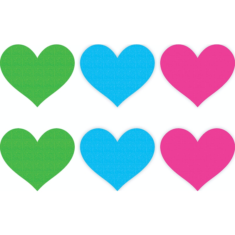 Peekaboo Pasties Neon Heart 3 Pk Pasties - Green/Blue/Pink