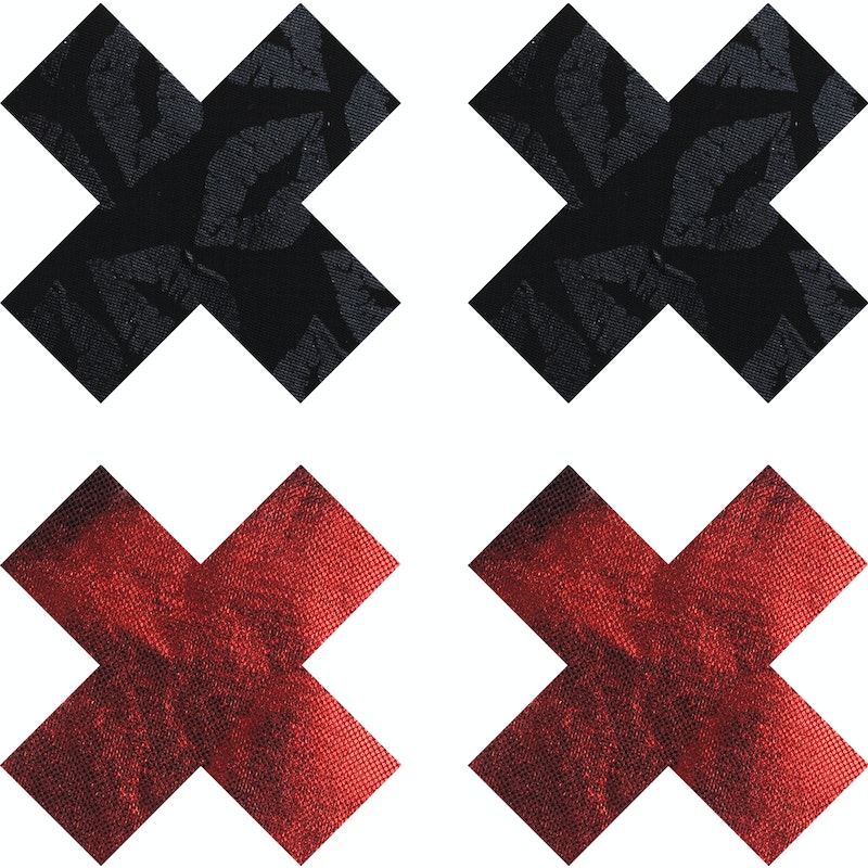 Peekaboo Pasties Stolen Kisses X Pasties, Red/Black