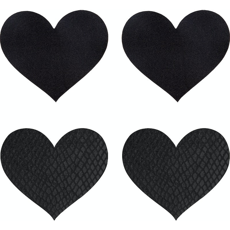 Peekaboo Pasties Classic Hearts Pasties, Black