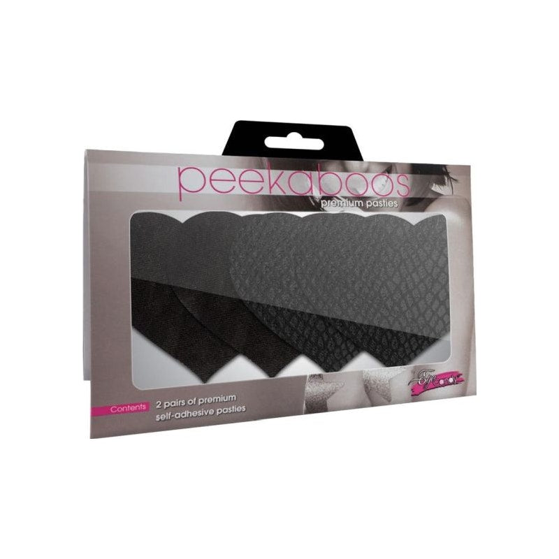 Peekaboo Pasties Classic Hearts Pasties, Black