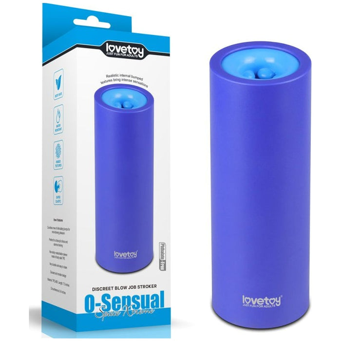 Lovetoy O-Sensual Discreet Blow Job Stroker, Blue