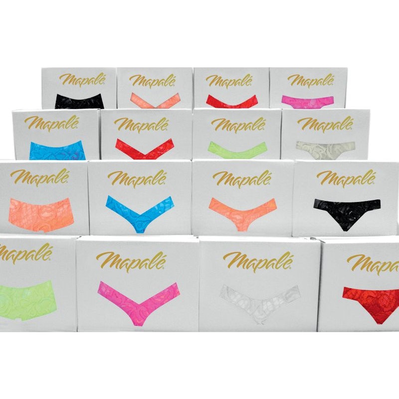 Mapale Lingerie Lace Keyhole Panties Black, Red S/M, M/L