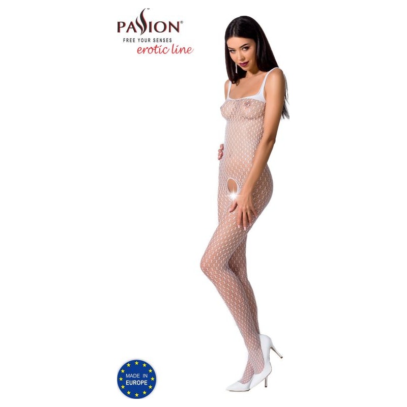Passion Lingerie Bodystocking BS071 Red/White/Black O/S