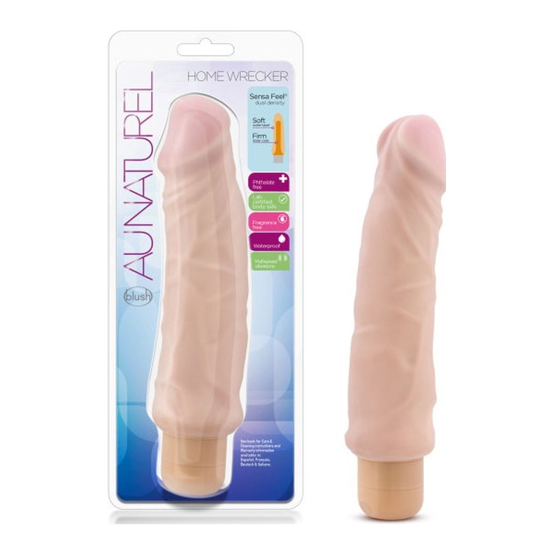 Au Naturel Home Wrecker Vibrator, 9.5"/24cm, Beige