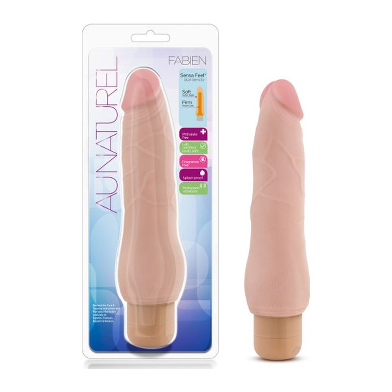 Au Naturel Fabien Vibrating Dildo, 9"/23cm, Beige