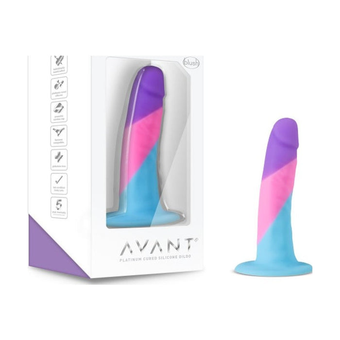 Avant 'Vision of Love' Silicone Dildo, 5.5"/14cm, Mixed/Turquoise