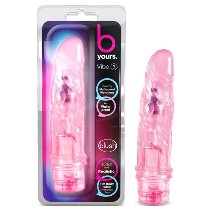 B Yours Vibe No 3 Vibrator, 7.25"/18cm, Pink