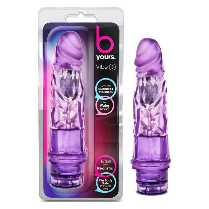 B Yours Vibe No 3 Vibrator, 7.25"/18cm, Purple