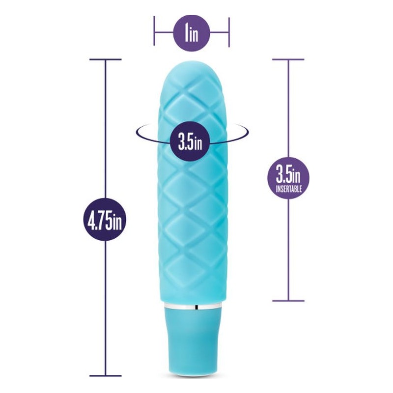 Luxe Cozi Mini Vibrator, 4.75", Aqua