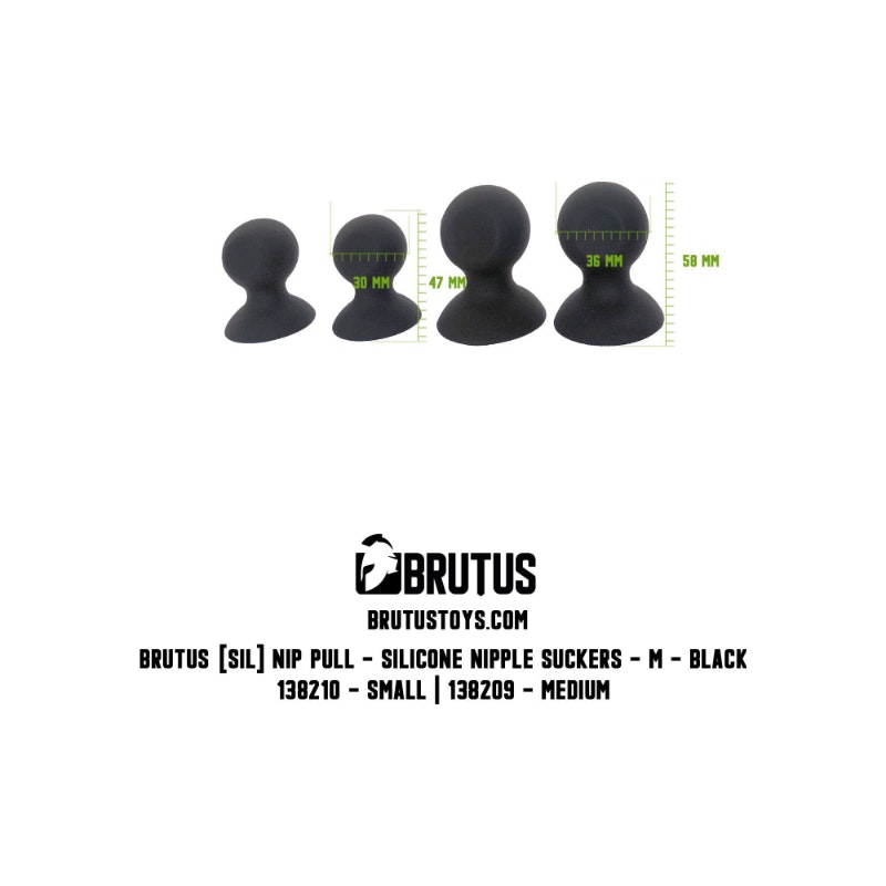 Brutus Nip Pull Silicone Nipple Suckers, Small, Black