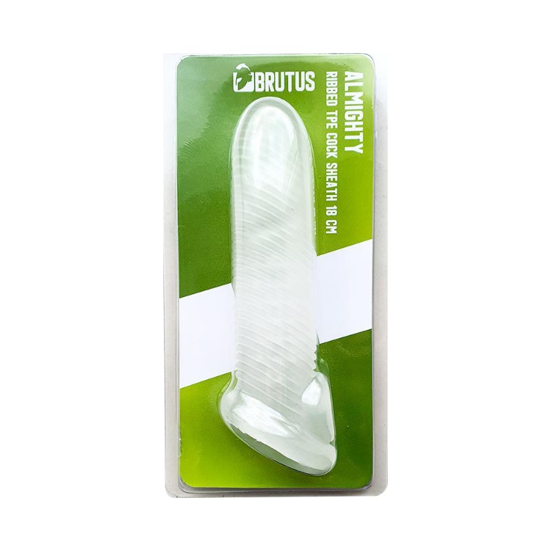 Brutus Almighty Ribbed Cocksheath 18cm Clear