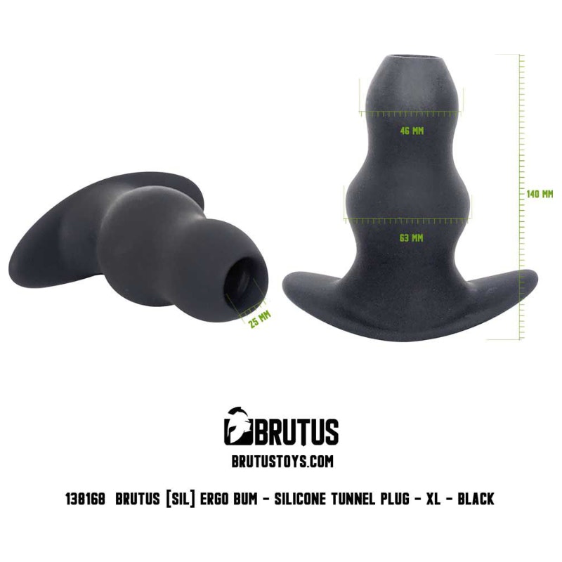 Brutus Ergo Bum Tunnel Plug, XL, Black