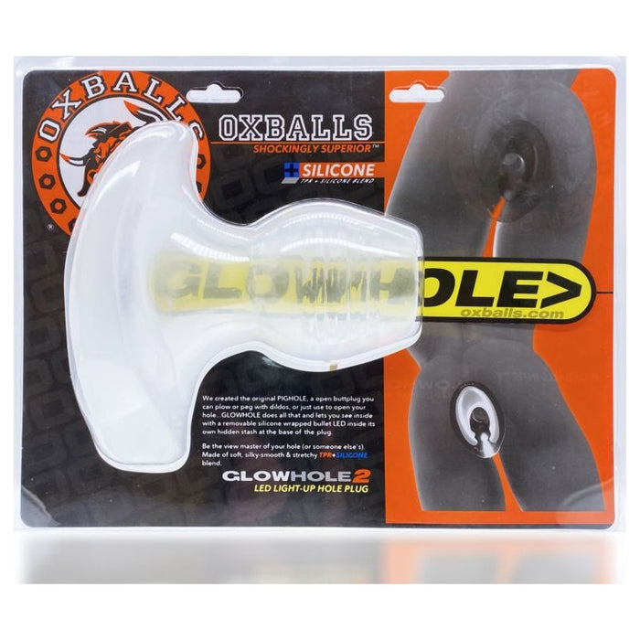 OxBalls Glowhole 2 Buttplug L Clear Frosted