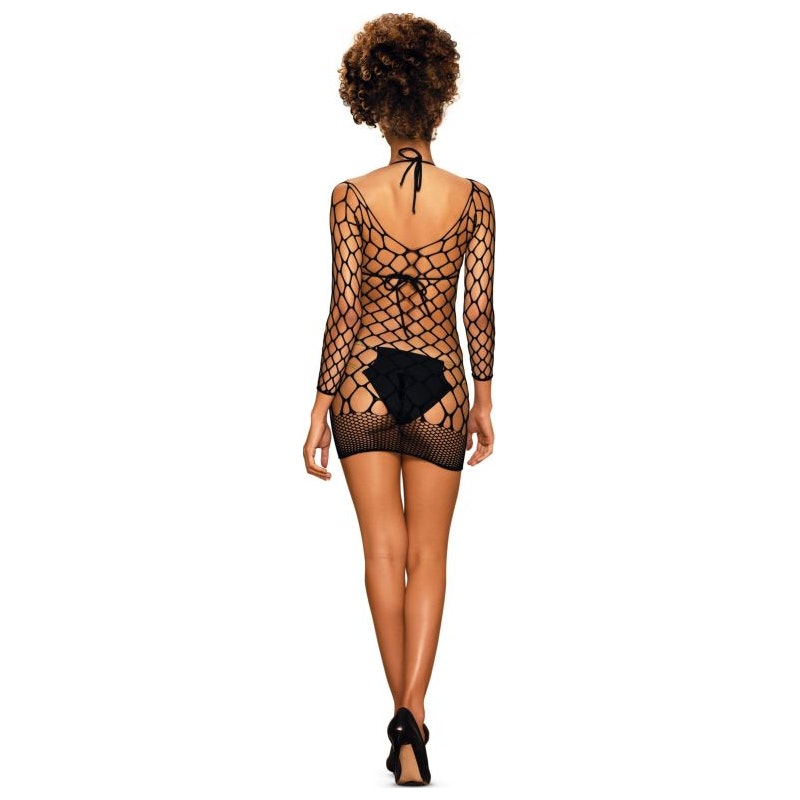 Obsessive Net Dress D606, One Size, Black