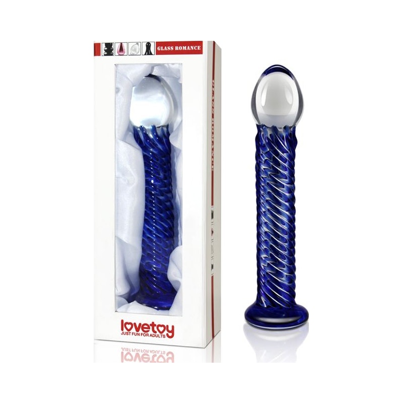 Lovetoy Glass Romance 7 Blue 7.5in