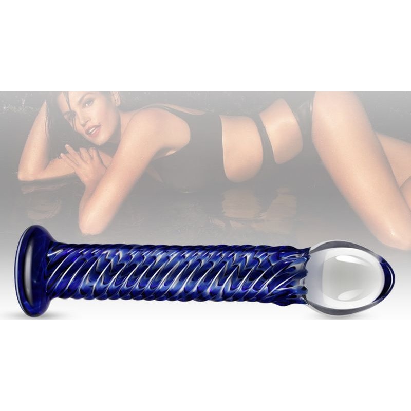 Lovetoy Glass Romance 7 Blue 7.5in
