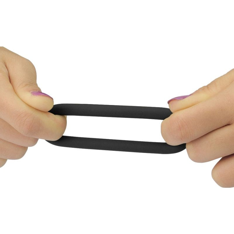 Lovetoy Silicone Cock Ring Set – 3 Piece Stretchy Ring Kit – Black