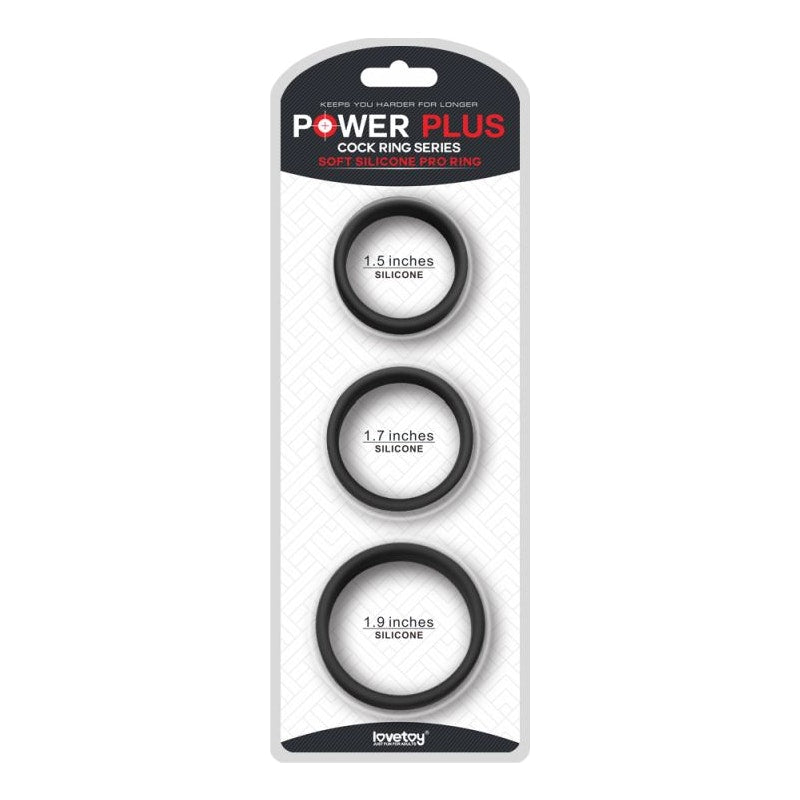 Lovetoy Silicone 3 Pc Pro Cock Ring Set