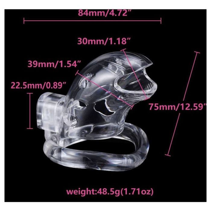 Brutus Shark Chastity Cage, Clear