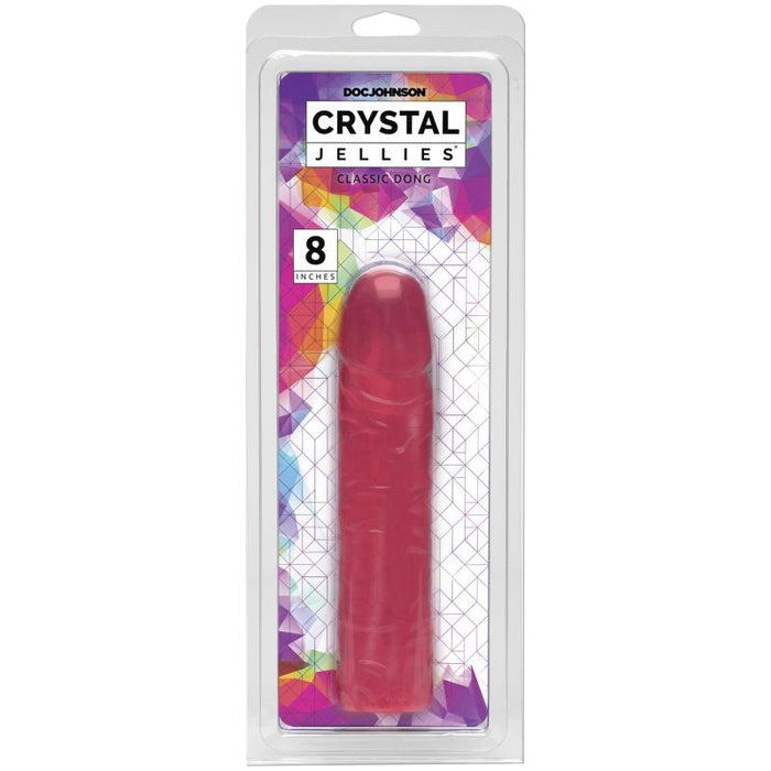 Doc Johnson's Crystal Jellies Classic Dong Pink, 8"/20cm