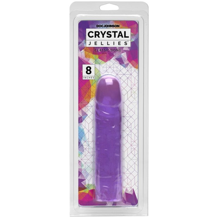Doc Johnson Crystal Jellies Classic Dong 8"/20cm Purple