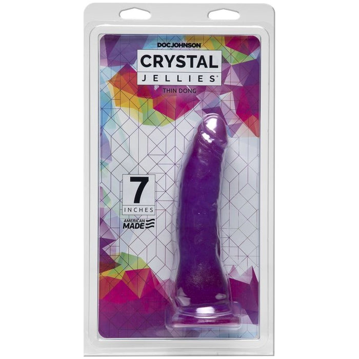 Doc Johnson Crystal Jellies 7"/18cm Thin Dong Purple