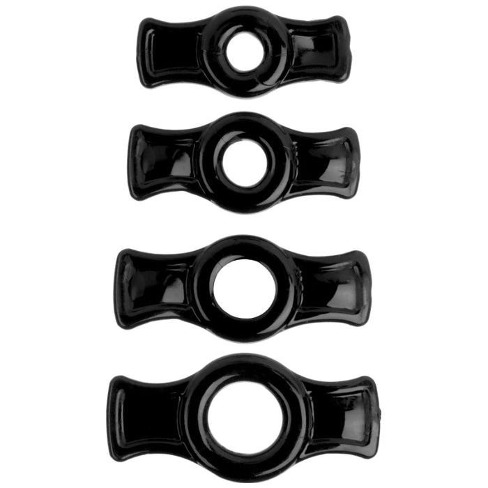 TitanMen Cock Ring 4-piece Set, Black