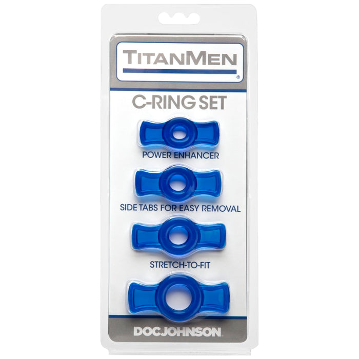 TitanMen Cock Ring 4-piece Set, Blue