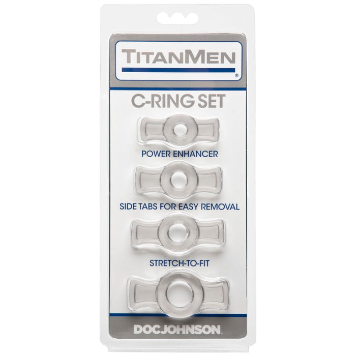 TitanMen Cock Ring 4-piece Set, Clear