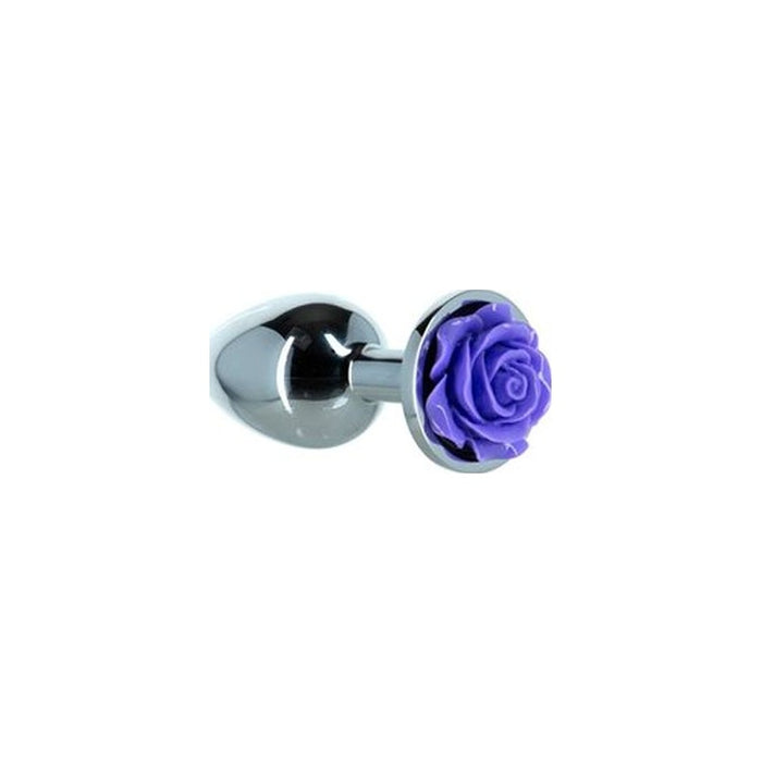 Purple Rose 3in  Metal Butt Plug