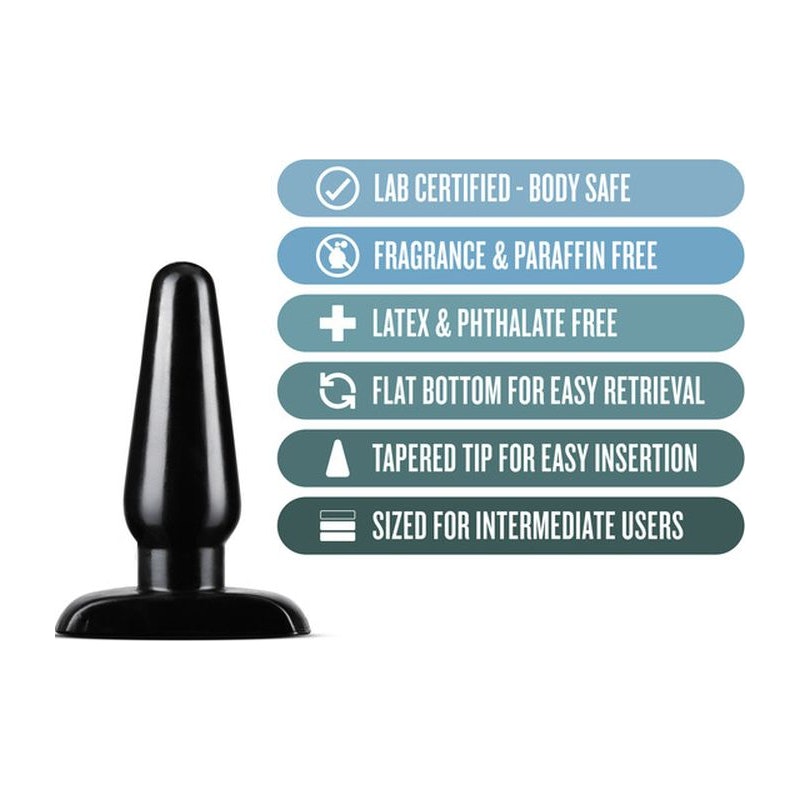 Blush Anal Adventures Basic Anal Plug Medium, Black