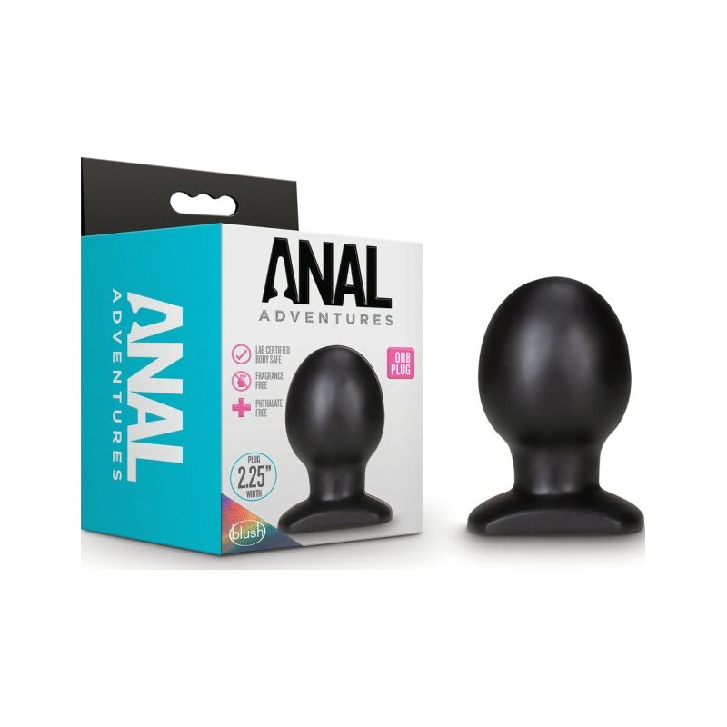 Blush Novelties Anal Adventures Orb Butt Plug, Black