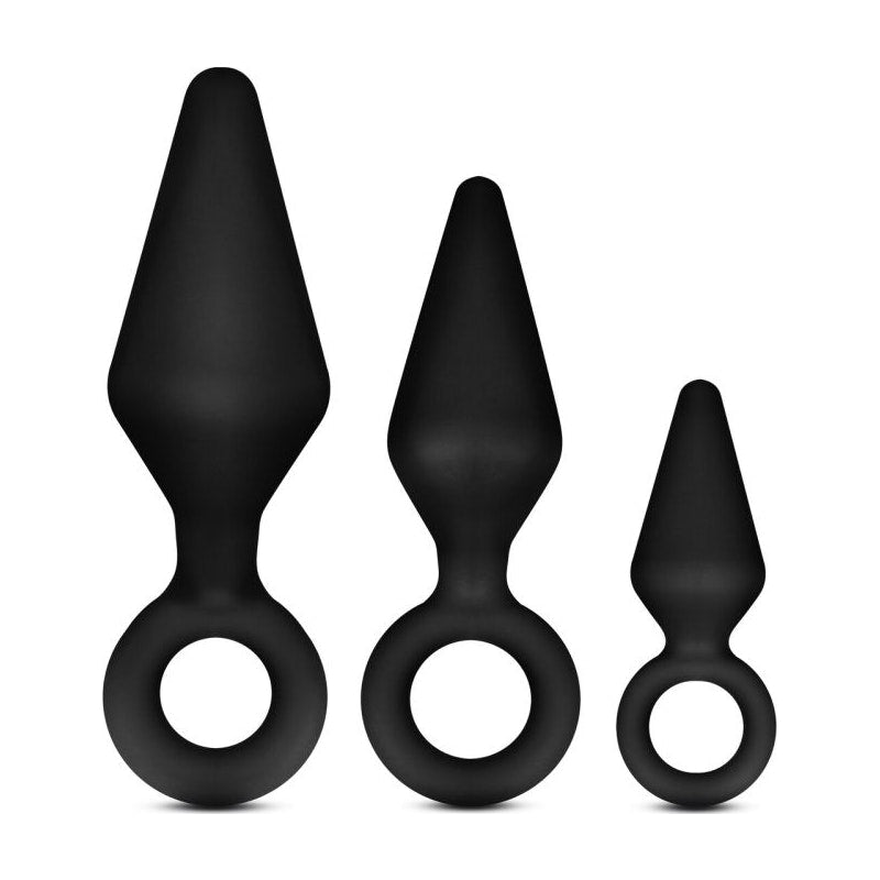 Blush Anal Adventures Platinum Silicone Loop Plug Kit, Black