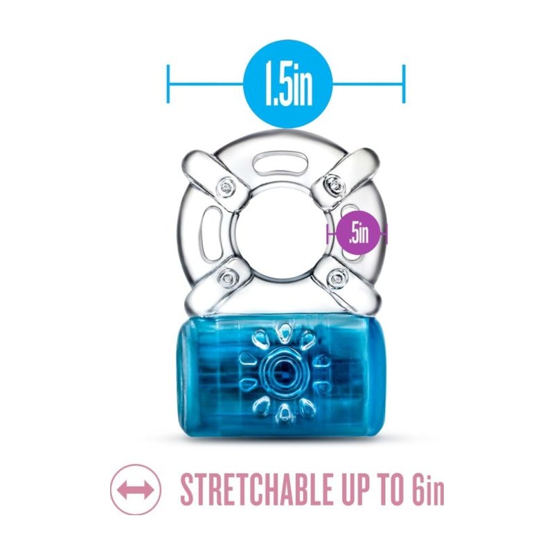 Play with Me Pleaser Rechargeable Cock Ring, Blue