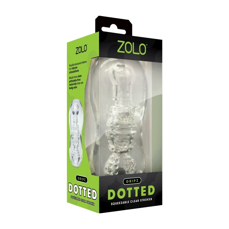 Zolo Gripz Dotted Stroker, Clear