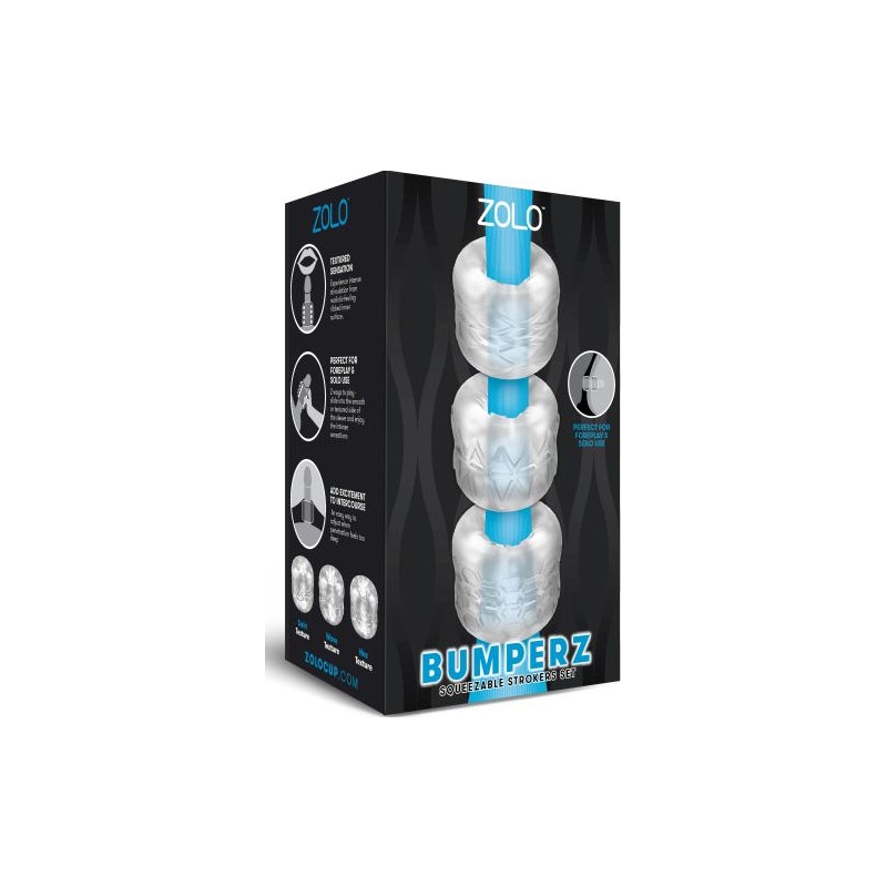 Zolo Bumperz Strokers Set, 3-pack, Clear