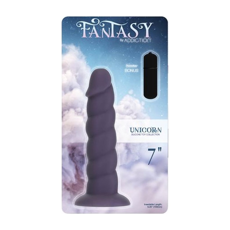 Addiction Unicorn Dildo 7"/18cm, Purple