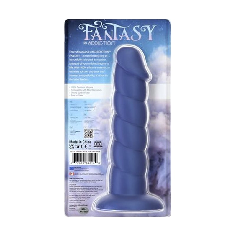 Addiction Unicorn Dildo 8"/20cm, Blue