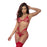 Mapale Lingerie Strappy Teddy with Nipple Cutout, S/M, Red