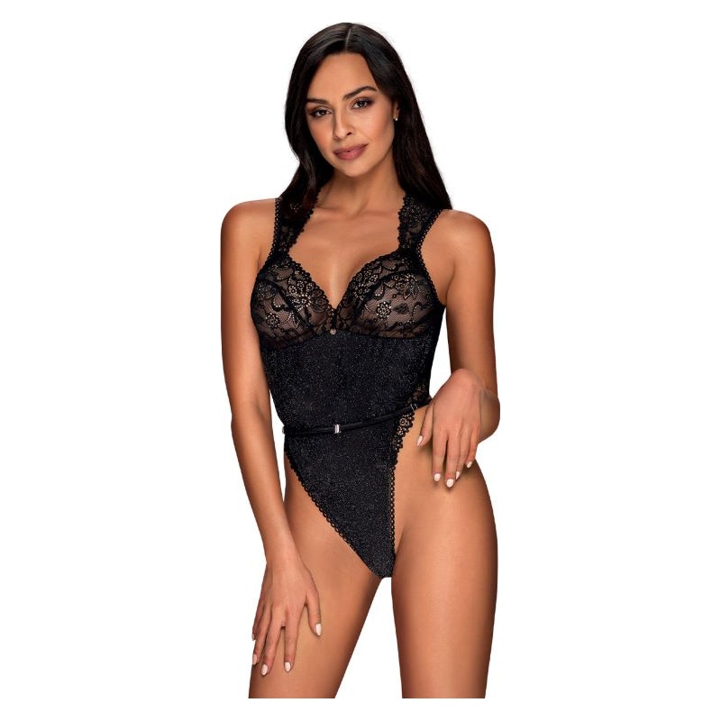 Elisetta Teddy Black L/XL - Obsessive Lingerie