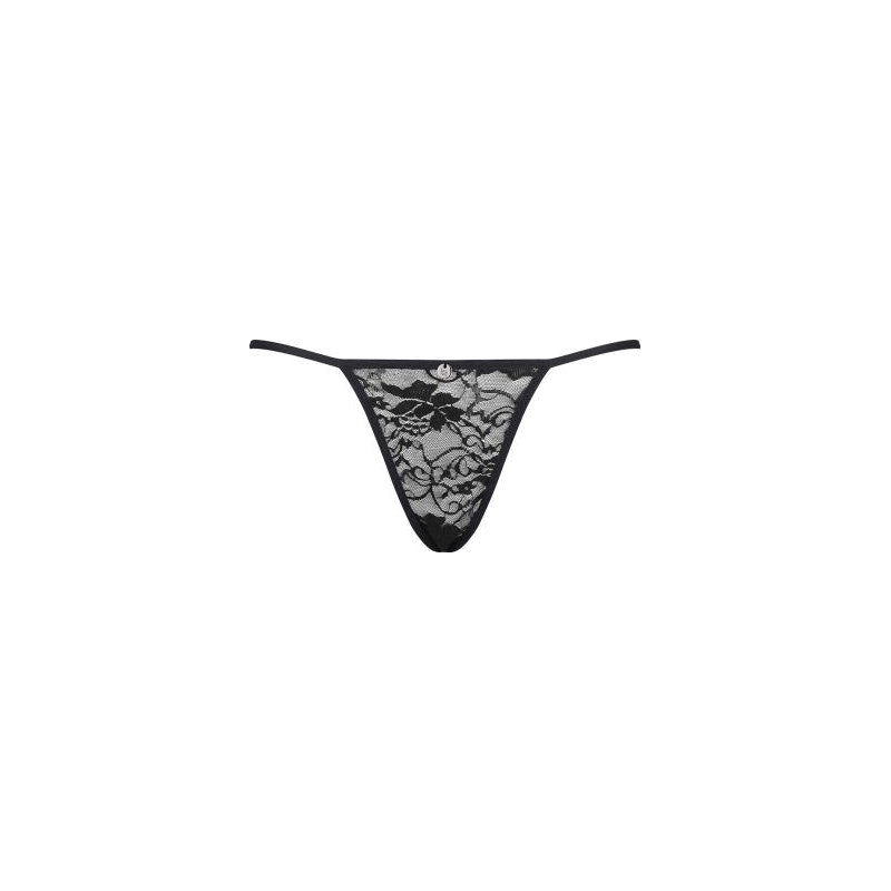 Kokietta Thong, Black, S/M, L/XL - Obsessive Lingerie