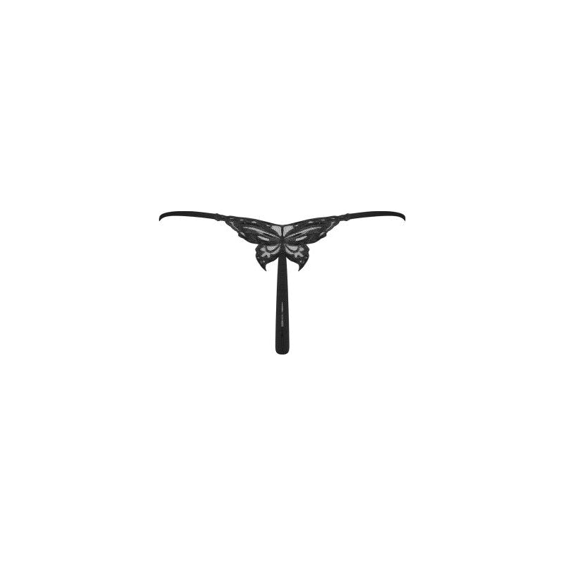 Kokietta Thong, Black, S/M, L/XL - Obsessive Lingerie