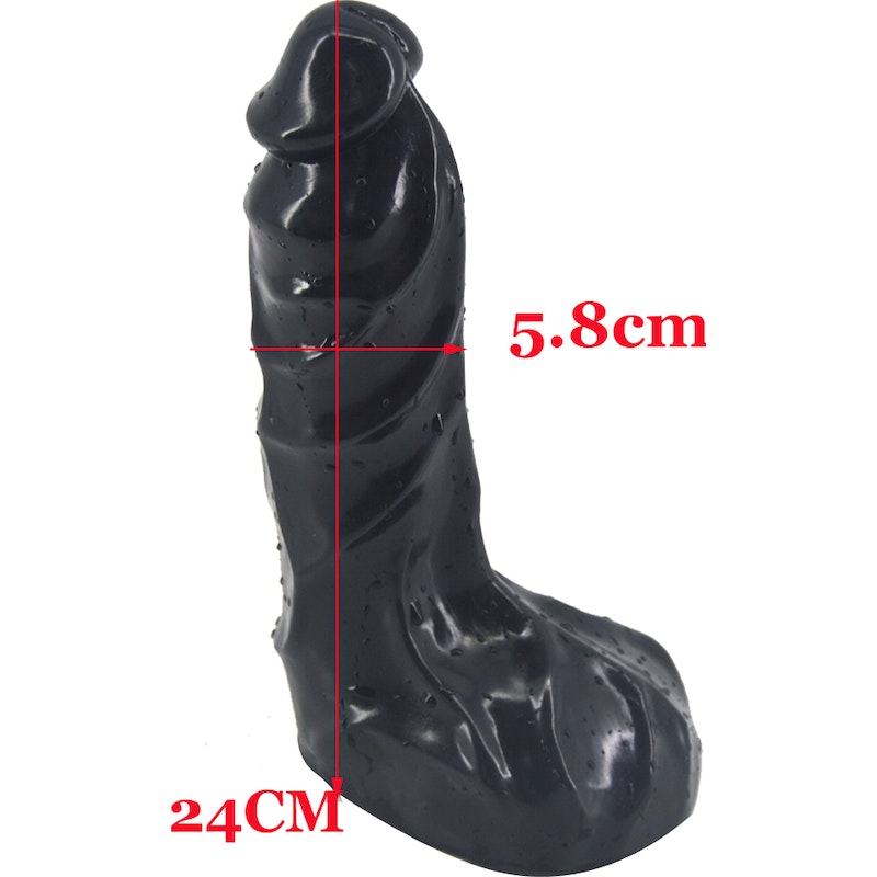 FAAK Thick Realistic Penis Dildo Black 24 x 5.8cm