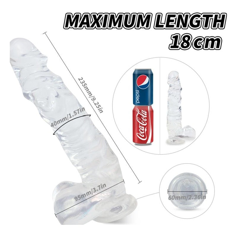 Kennard Dong with Balls Clear Large (25cm length)