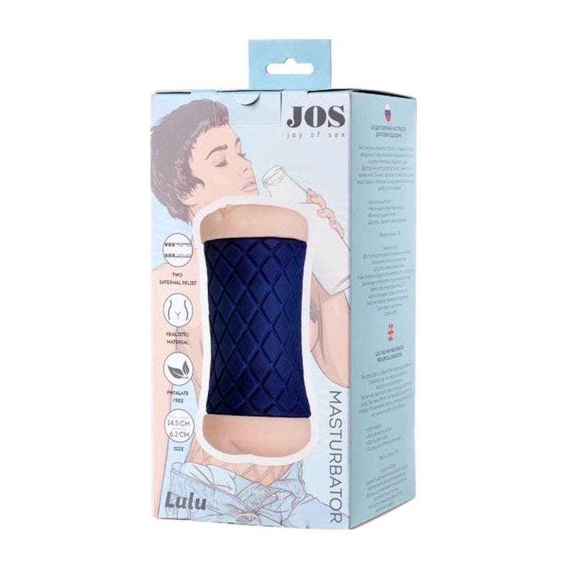 JOS Lulu Dual End Masturbator, 14.5cm x 6.2cm, Blue