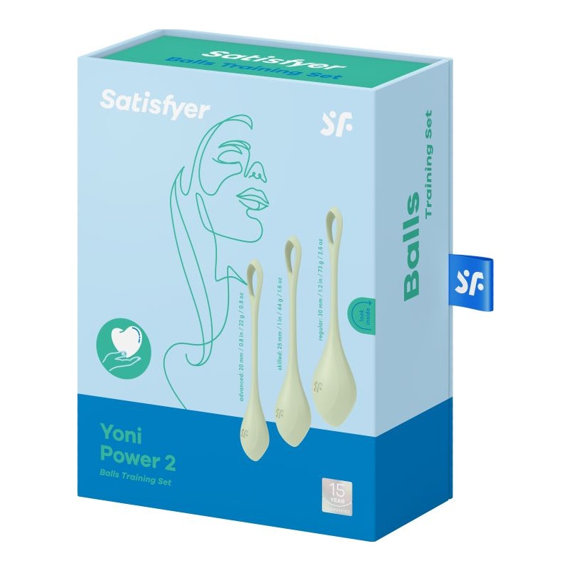 Satisfyer Yoni Power Balls 2 Green 3 Pc Set