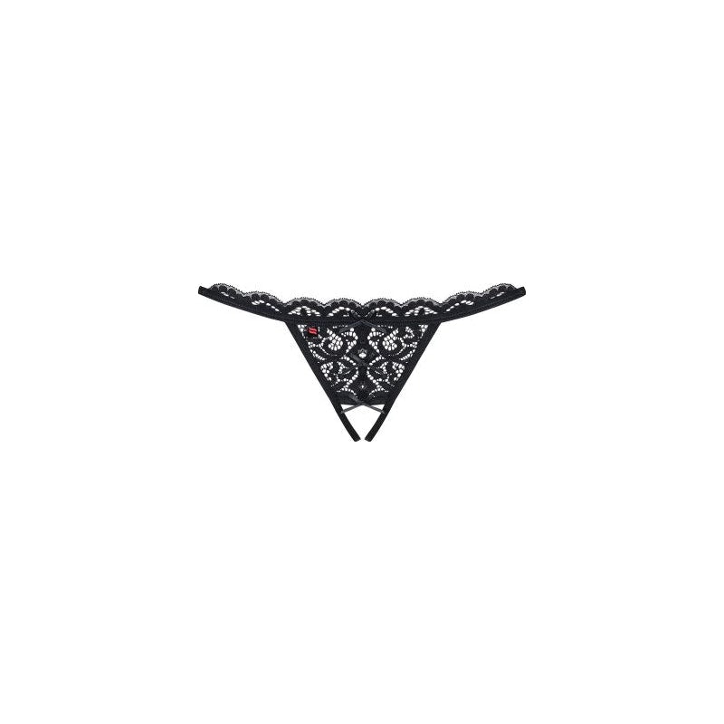 Crotchless Lace Thong 831 Black - Obsessive Lingerie