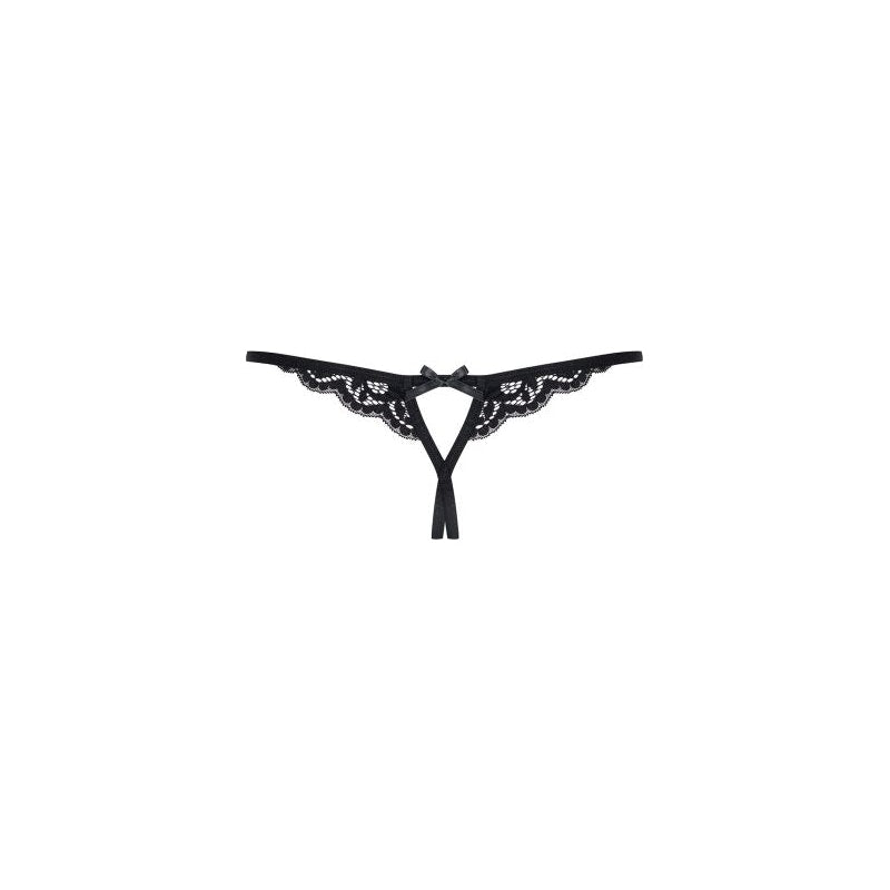 Crotchless Lace Thong 831 Black - Obsessive Lingerie