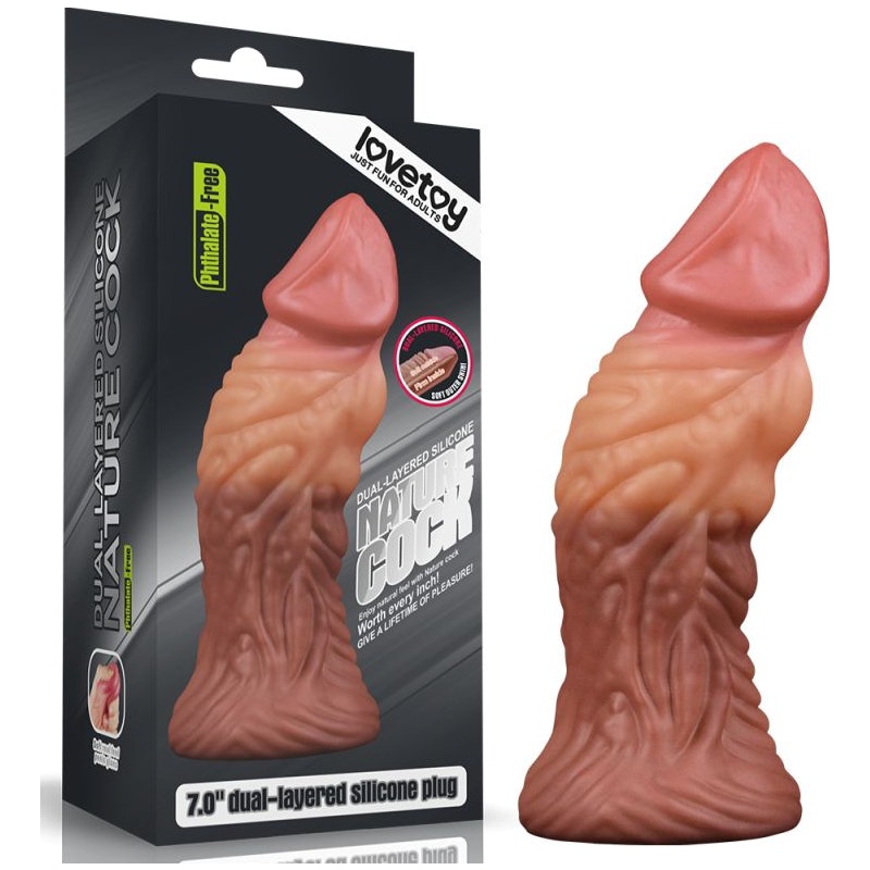 Lovetoy Alien Silicone Butt Plug, 7"/18cm, Flesh