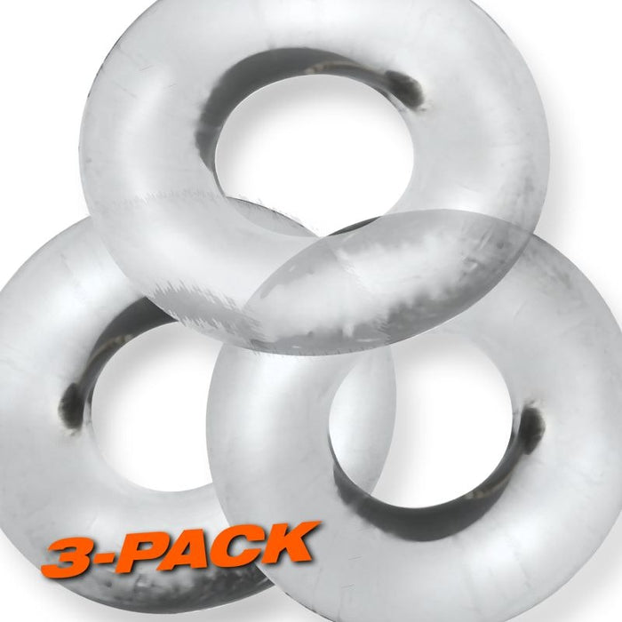 OxBalls Fat Willy Jumbo Cockrings, 3-Pack, One Size, Clear